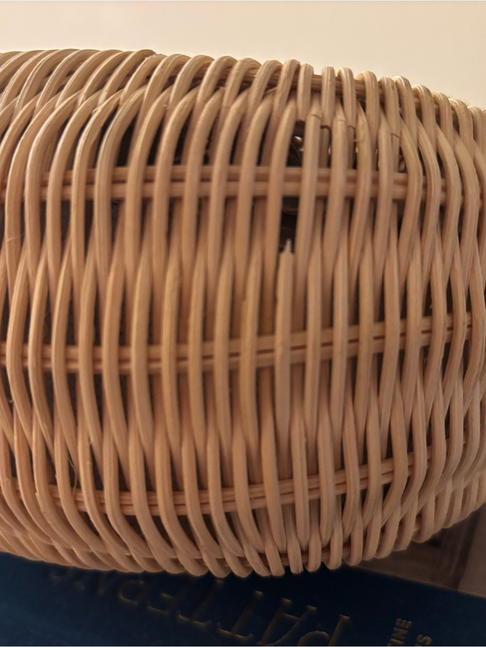 Talbots Rattan Wicker & Leather Black and Natural Bamboo Top-Handle Women’s Bag - Picture 13 of 16